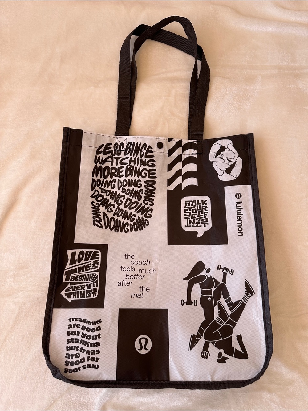 lululemon athletica Black and White Graphic Tote